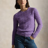 RALPH LAUREN-Maglia a Trecce in Misto Cashmere Ametista-TRYME Shop