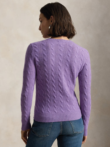 Maglia a Trecce in Misto Cashmere Ametista