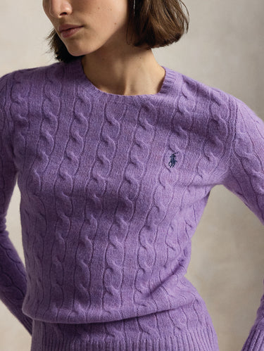 Maglia a Trecce in Misto Cashmere Ametista