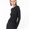 PINKO-Maglia Stampa Floccata Logo Nero-TRYME Shop