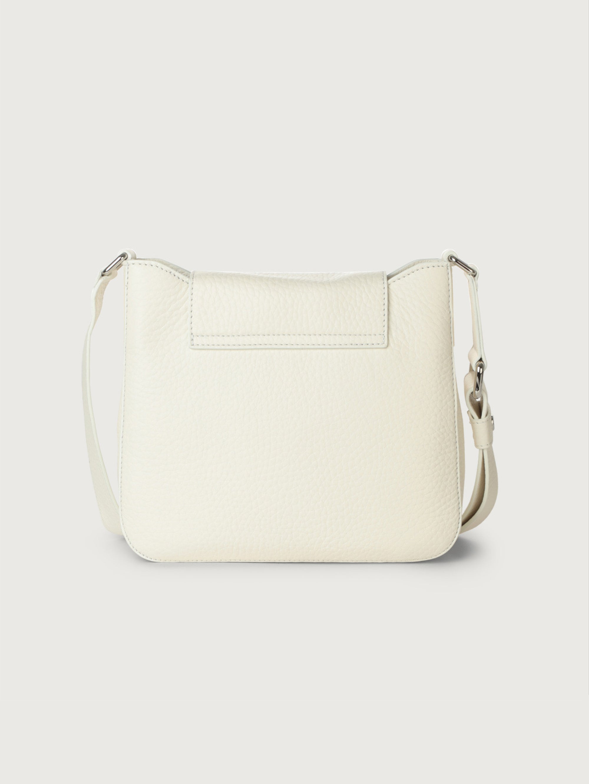 Dama Shoulder Bag in White Hammered Leather