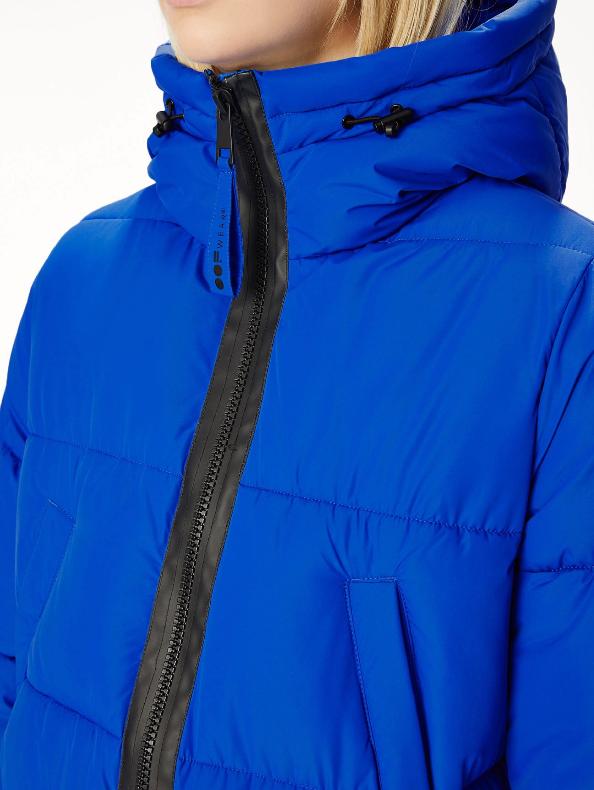 Nylon Jacket with Blue Hood