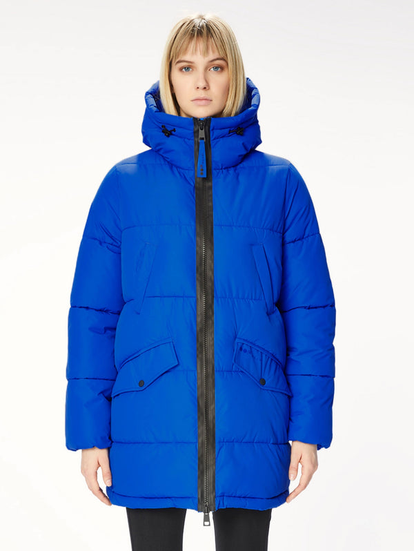 OOF-Giubbotto in Nylon con Cappuccio Blu-TRYME Shop