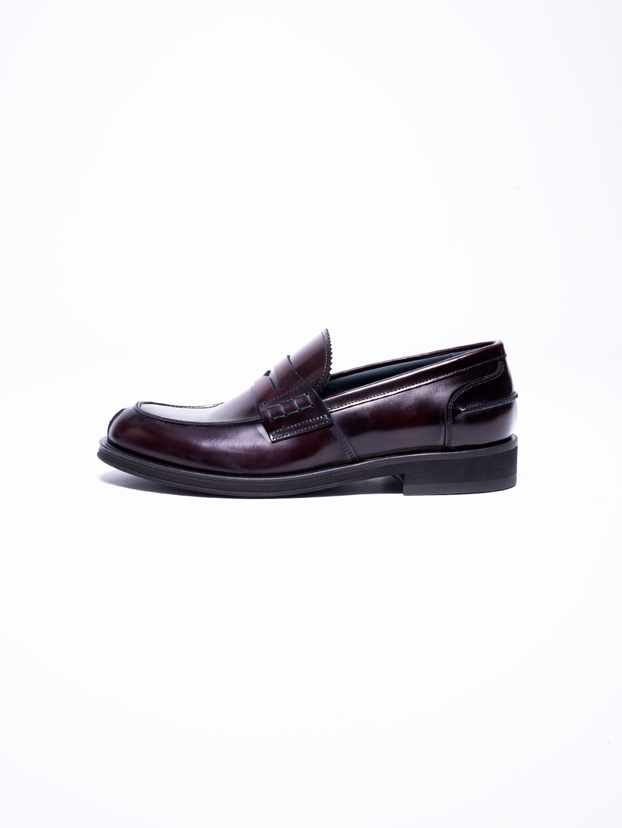 GEORGE HOL'S-Mocassino Penny Loafer in Abrasivato Bordeaux-TRYME Shop