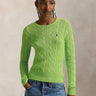 RALPH LAUREN-Maglia Girocollo in Cotone a Trecce Verde-TRYME Shop