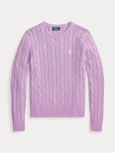 Maglia Girocollo in Cotone a Trecce Lilla