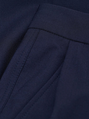 Ankle-Length Wool Fresco Trousers Blue