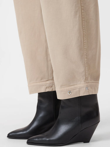 Ballonhosen aus Baumwoll-Twill Beige Ton