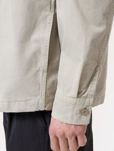 Camicia Overshirt in Twill di Cotone Beige