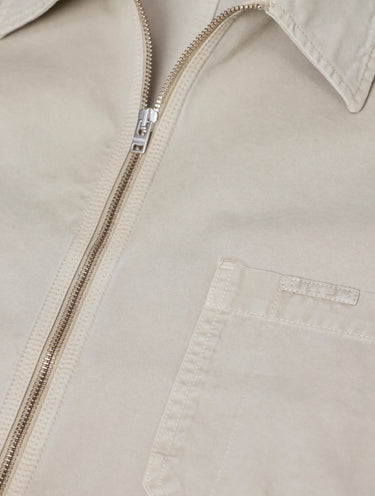 Camicia Overshirt in Twill di Cotone Beige