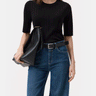 CLOSED-Maglia a Coste in Lana e Seta Nero-TRYME Shop
