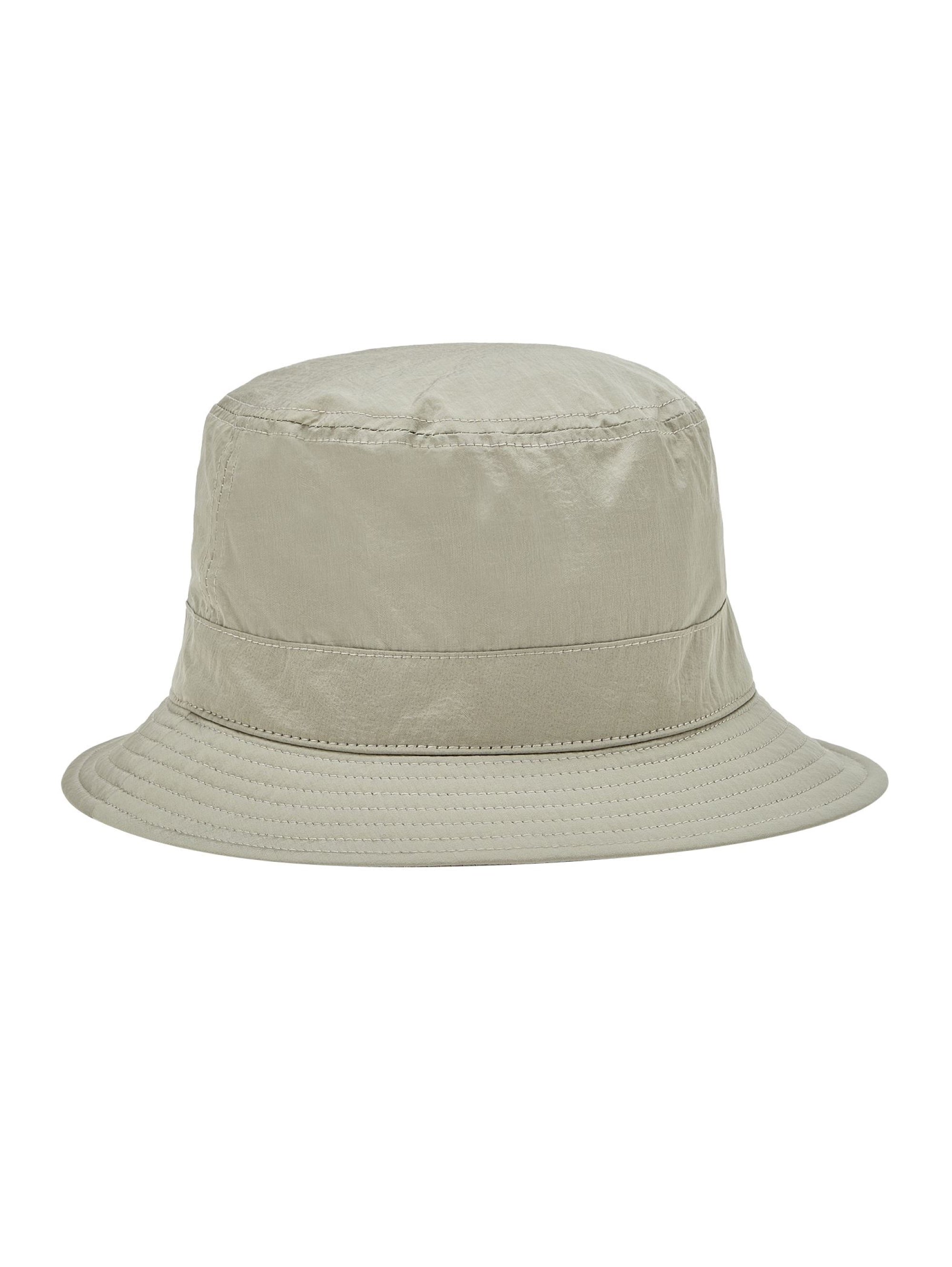 Metal Ecru Nylon Bucket Hat