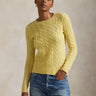 RALPH LAUREN-Maglia a Trecce in Misto Cashmere Giallo-TRYME Shop