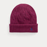 RALPH LAUREN-Berretto con Lavorazione a Trecce Prugna-TRYME Shop