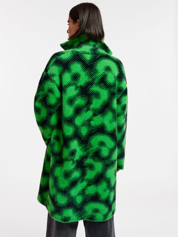 Strickjacke Jacquard Nero/Verde