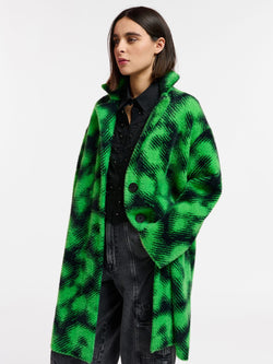ESSENTIEL ANTWERP-Cardigan Jacquard Nero/Verde-TRYME Shop