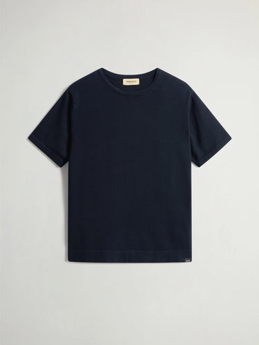 Blue Cotton Knit T-shirt