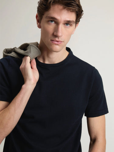 Blue Cotton Knit T-shirt