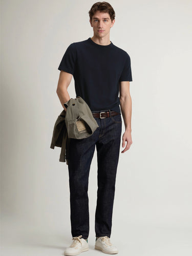 Blue Cotton Knit T-shirt