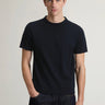 WOOLRICH-T-shirt in Maglia di Cotone Blu-TRYME Shop