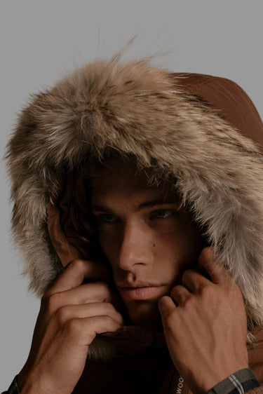 Bomber Parka Corto in Ramar Cloth Bisonte