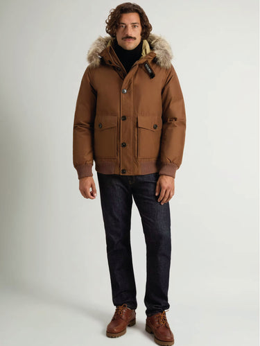 Bomber Parka Corto in Ramar Cloth Bisonte