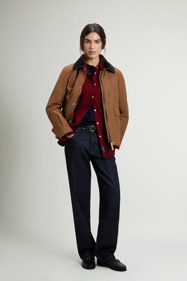 Kurze Jacke aus gewachster Baumwolle Waxed Bisonte