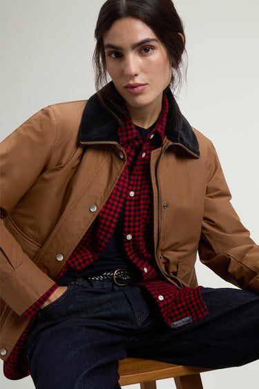 Kurze Jacke aus gewachster Baumwolle Waxed Bisonte