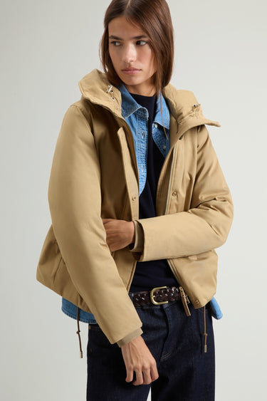 Bomberjacke mit Kapuze aus Best Cotton in Khaki
