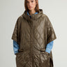 WOOLRICH-Cappa con Cappuccio in Nylon Trapuntata Verde Scuro-TRYME Shop