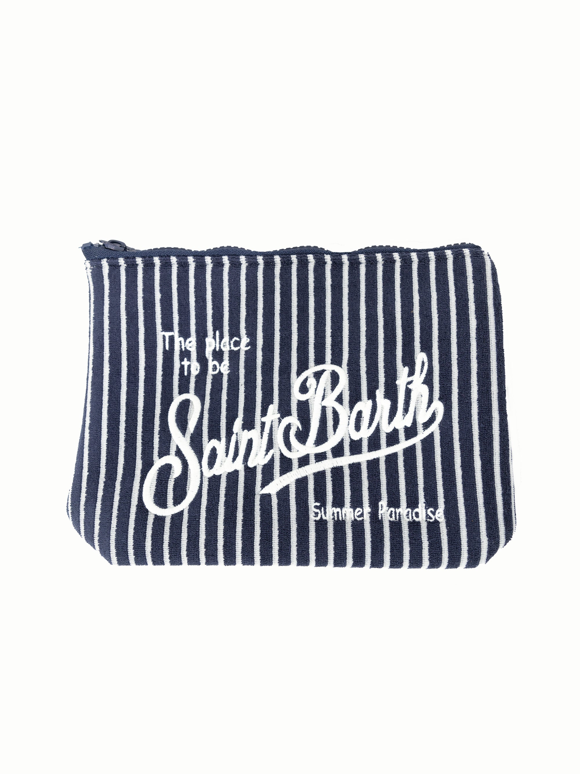Blue/White Striped Sponge Clutch Bag