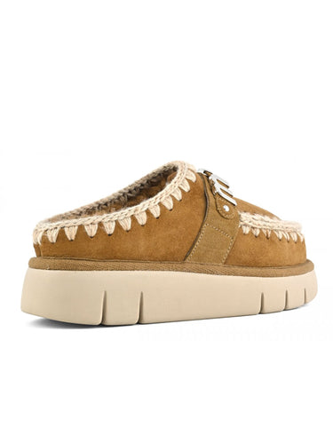 Pantofole Bounce Clog Metal Logo Cognac