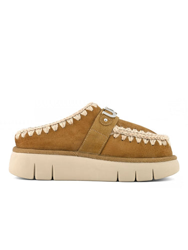 Pantofole Bounce Clog Metal Logo Cognac