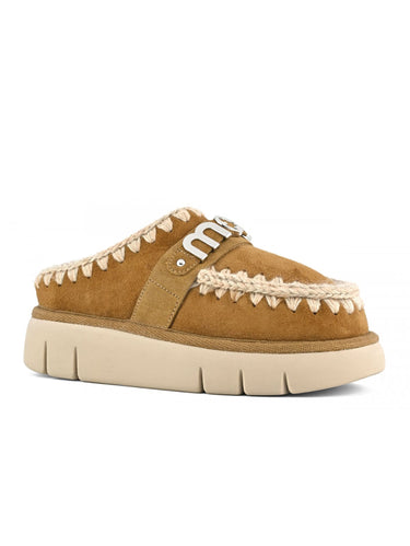 Pantofole Bounce Clog Metal Logo Cognac