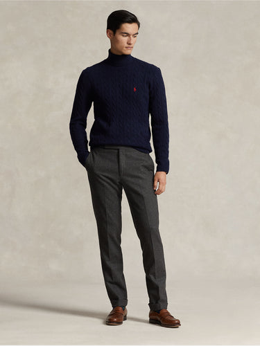 Maglia Collo Alto a Trecce Blu Navy