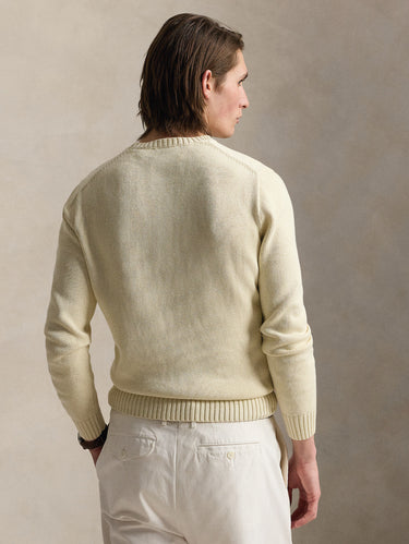 Maglia Girocollo in Cotone Regular Fit Crema