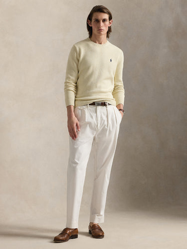 Maglia Girocollo in Cotone Regular Fit Crema