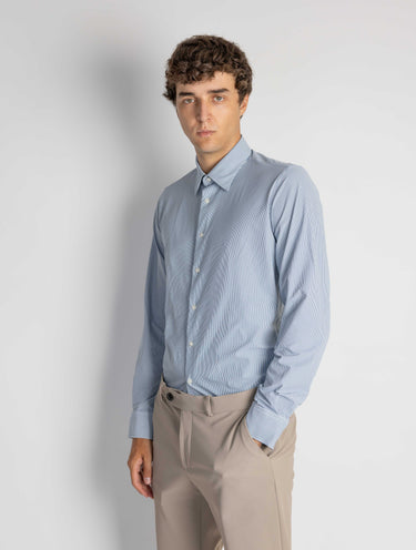 Chemise rayée slim fit bleu/blanc