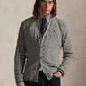 RALPH LAUREN-Cardigan in Lana e Cashmere a Trecce Grigio-TRYME Shop