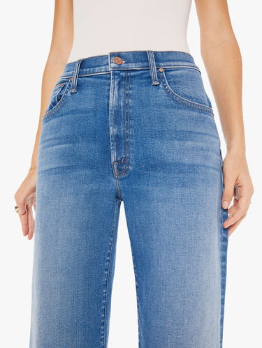 Jeans mit hoher Taille und weitem Bein Blau