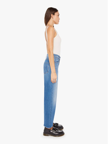 Jeans mit hoher Taille und weitem Bein Blau