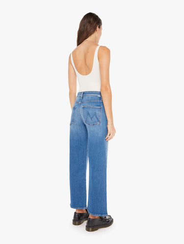 Jeans mit hoher Taille und weitem Bein Blau