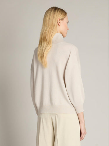 Maglia Collo Alto Cropped Testa Bianco