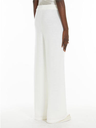 Rechte broek van puur wol Wit