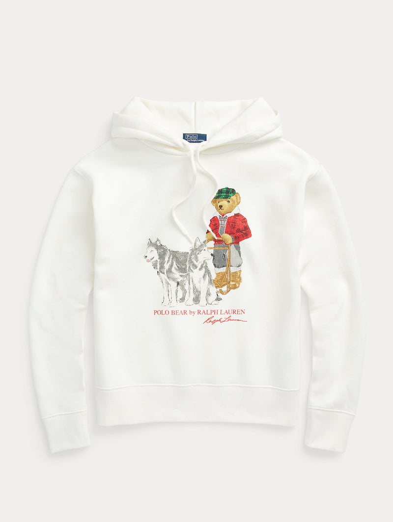 Felpa Polo Bear con Cappuccio Bianco