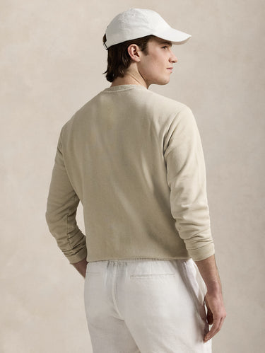 Felpa Girocollo in Cotone Loopback Beige