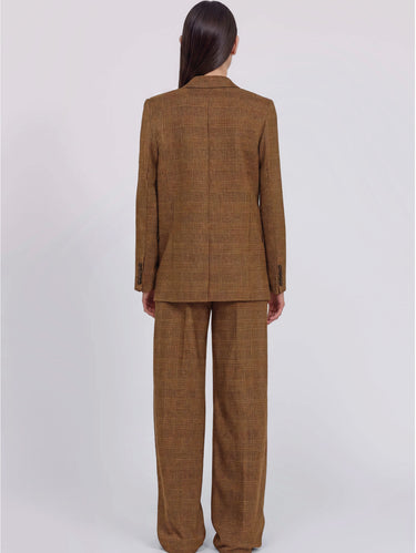 Blazer Doppiopetto in Principe di Galles Cammello/Moro