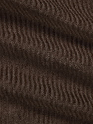 Camicia in Velluto a Coste Custom Fit Marrone