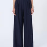 MAX MARA MM-Pantaloni in Jersey di Viscosa Gessato Blu Notte-TRYME Shop