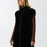 PINKO-Gilet Lungo in Tessuto Aspen Effetto Pelliccia Nero-TRYME Shop